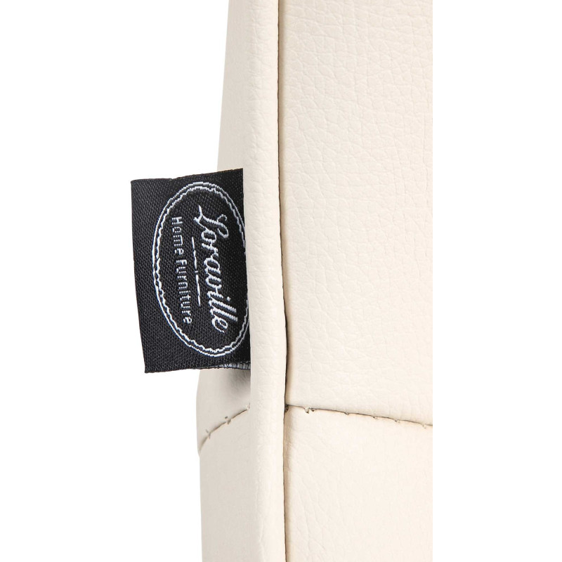 Tabouret de bar design en Polyuréthane Blanc crème Métal Blanc Fylven - 7