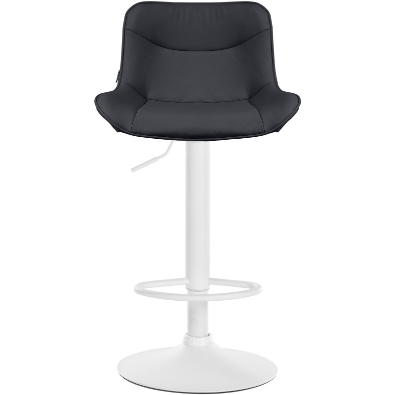 Tabouret de bar design en Polyuréthane Noir Métal Blanc Fylven - 2