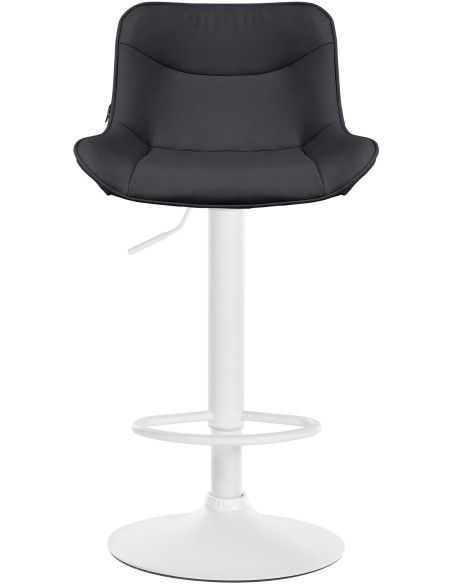 Tabouret de bar design en Polyuréthane Noir Métal Blanc Fylven - 2