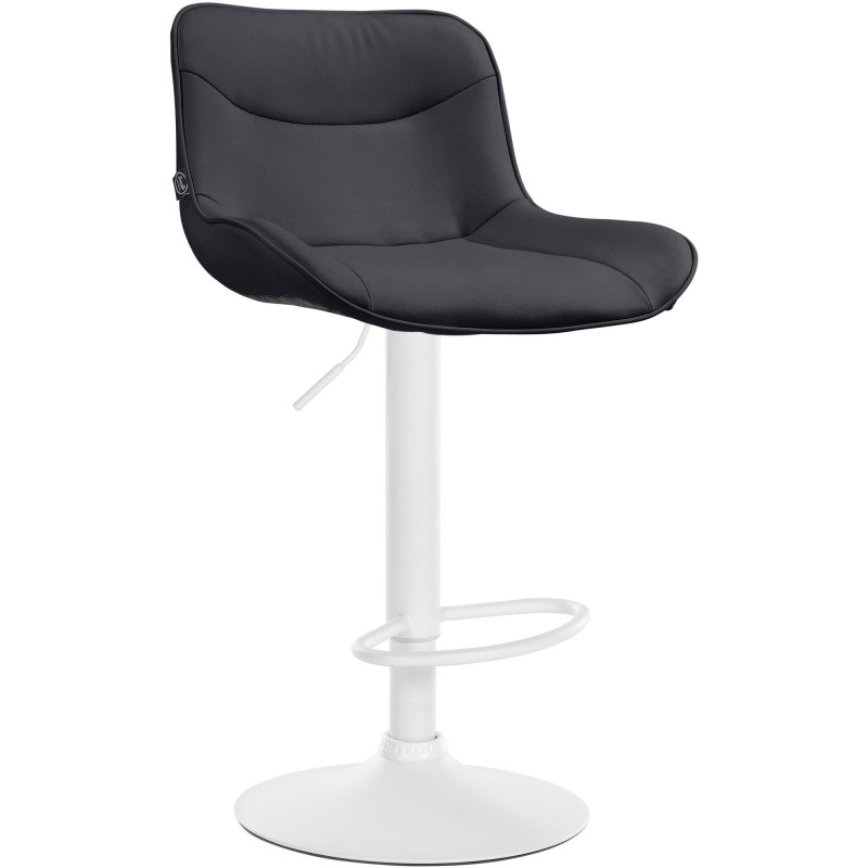 Tabouret de bar design en Polyuréthane Noir Métal Blanc Fylven - 1