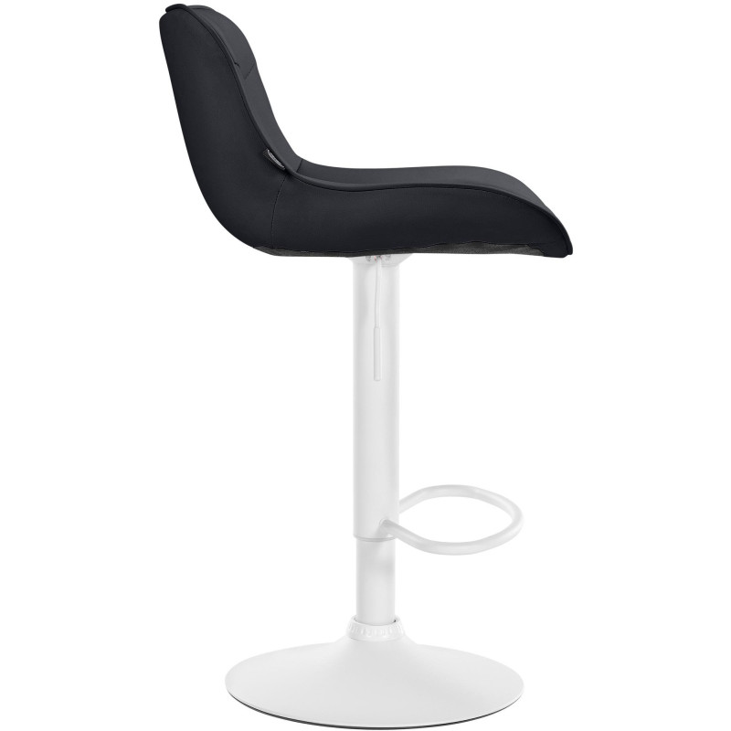 Tabouret de bar design en Polyuréthane Noir Métal Blanc Fylven - 3