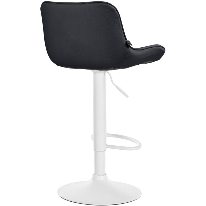 Tabouret de bar design en Polyuréthane Noir Métal Blanc Fylven - 4