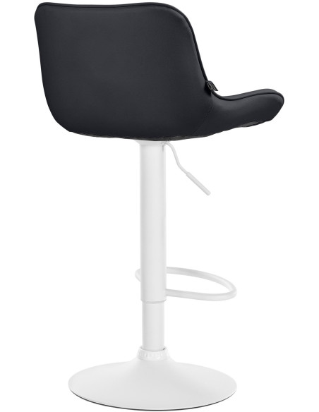 Tabouret de bar design en Polyuréthane Noir Métal Blanc Fylven - 4