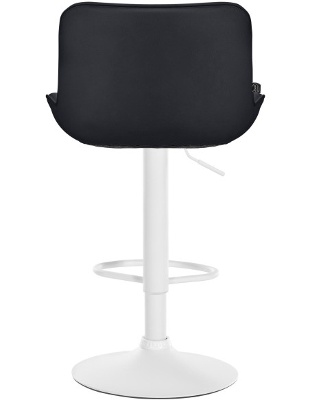 Tabouret de bar design en Polyuréthane Noir Métal Blanc Fylven - 5