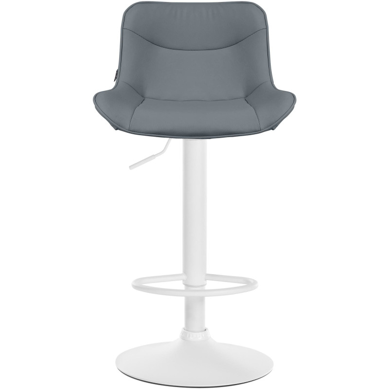 Tabouret de bar design en Polyuréthane Gris Métal Blanc Fylven - 2