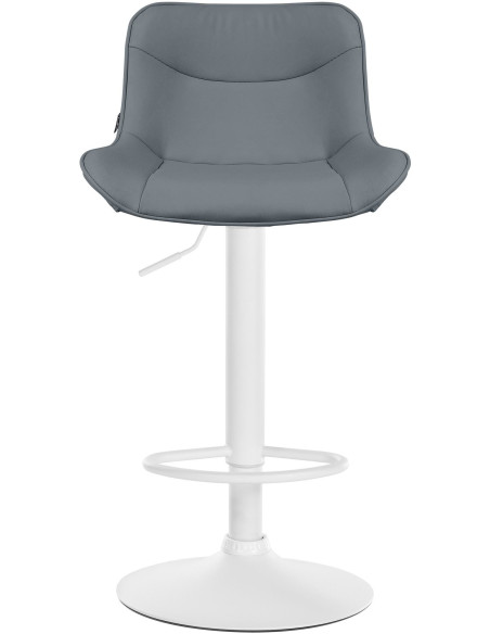 Tabouret de bar design en Polyuréthane Gris Métal Blanc Fylven - 2