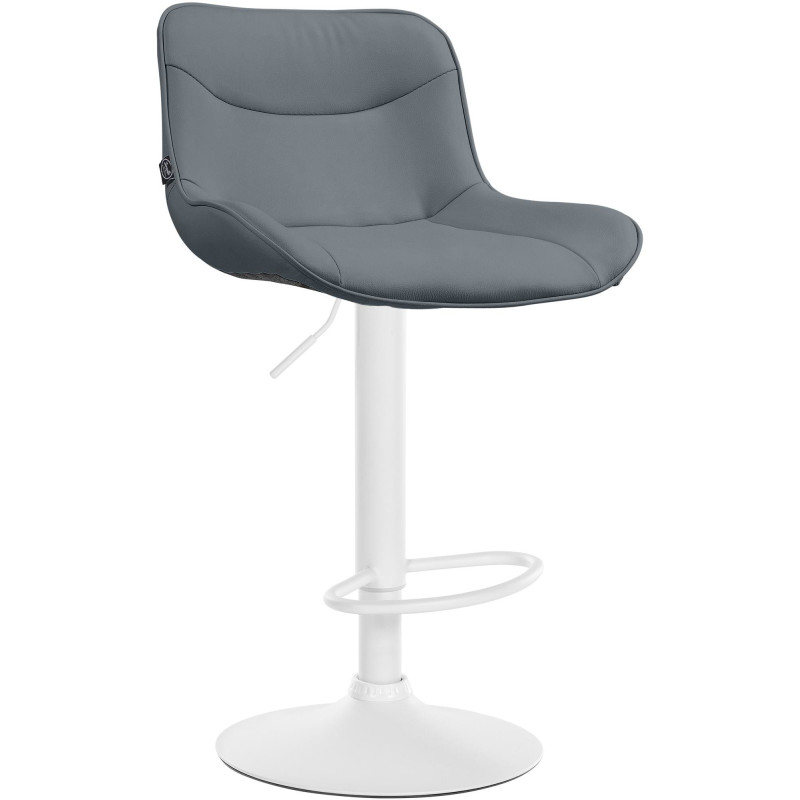 Tabouret de bar design en Polyuréthane Gris Métal Blanc Fylven - 1