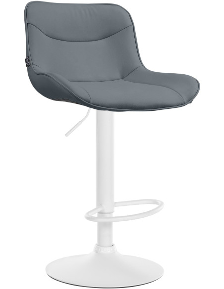 Tabouret de bar design en Polyuréthane Gris Métal Blanc Fylven - 1