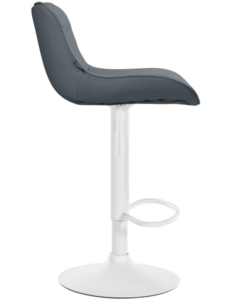 Tabouret de bar design en Polyuréthane Gris Métal Blanc Fylven - 3
