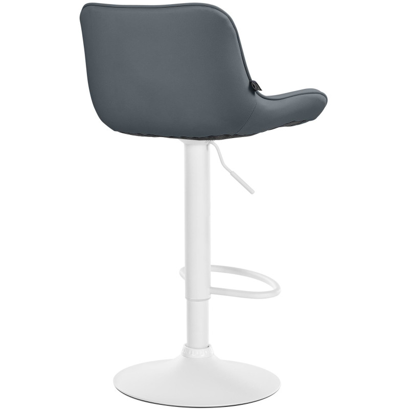 Tabouret de bar design en Polyuréthane Gris Métal Blanc Fylven - 4
