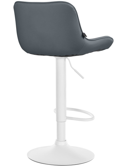 Tabouret de bar design en Polyuréthane Gris Métal Blanc Fylven - 4