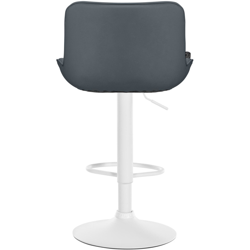 Tabouret de bar design en Polyuréthane Gris Métal Blanc Fylven - 5