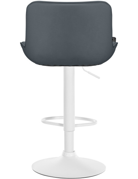 Tabouret de bar design en Polyuréthane Gris Métal Blanc Fylven - 5