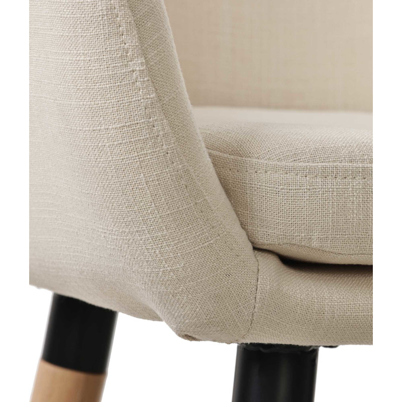 Tabouret de bar scandinave en Tissu Beige Bois de hêtre Naturel Norvyn - 4