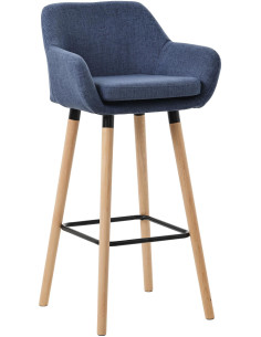 Tabouret de bar scandinave en Tissu Bleu foncé Bois de...