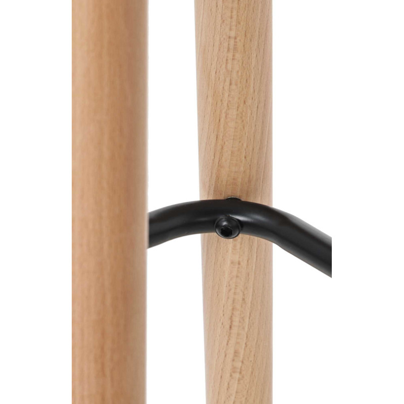 Tabouret de bar scandinave en Tissu Marron café Bois de hêtre Naturel Norvyn  - 4