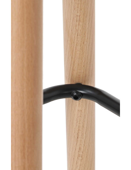 Tabouret de bar scandinave en Tissu Marron café Bois de hêtre Naturel Norvyn  - 4