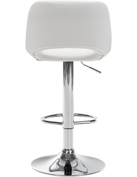 Tabouret de bar moderne en Polyuréthane Blanc Métal Argenté Zyrion - 3