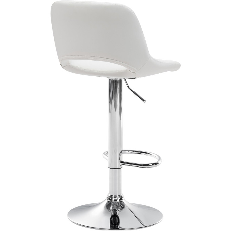 Tabouret de bar moderne en Polyuréthane Blanc Métal Argenté Zyrion - 4