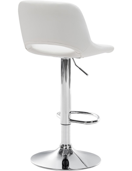 Tabouret de bar moderne en Polyuréthane Blanc Métal Argenté Zyrion - 4