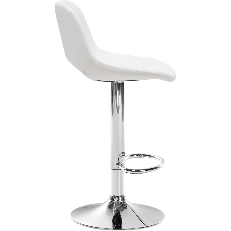 Tabouret de bar moderne en Polyuréthane Blanc Métal Argenté Zyrion - 5