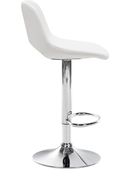 Tabouret de bar moderne en Polyuréthane Blanc Métal Argenté Zyrion - 5