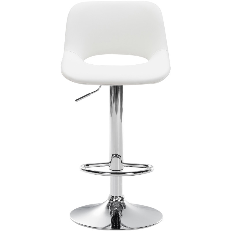 Tabouret de bar moderne en Polyuréthane Blanc Métal Argenté Zyrion - 2