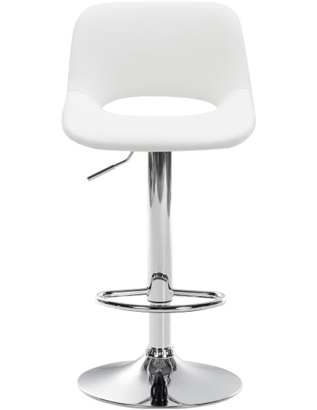 Tabouret de bar moderne en Polyuréthane Blanc Métal Argenté Zyrion - 2