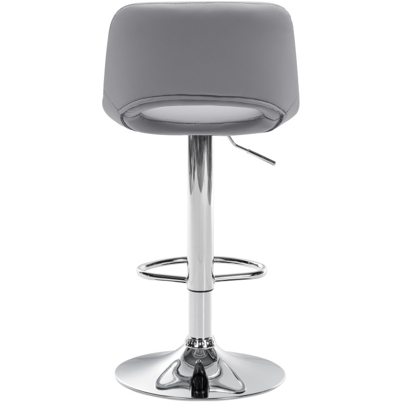 Tabouret de bar moderne en Polyuréthane Gris Métal Argenté Zyrion - 5