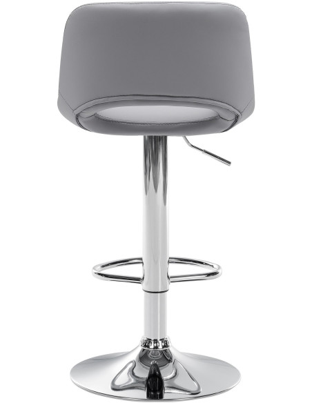 Tabouret de bar moderne en Polyuréthane Gris Métal Argenté Zyrion - 5