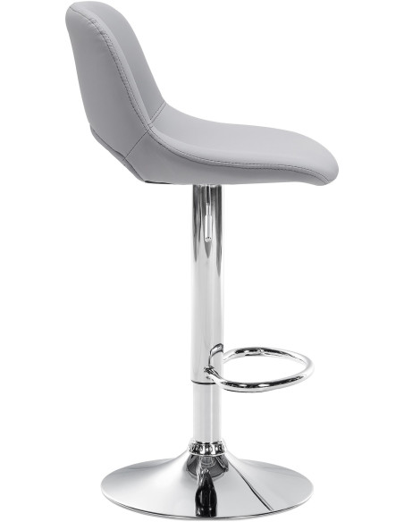 Tabouret de bar moderne en Polyuréthane Gris Métal Argenté Zyrion - 3