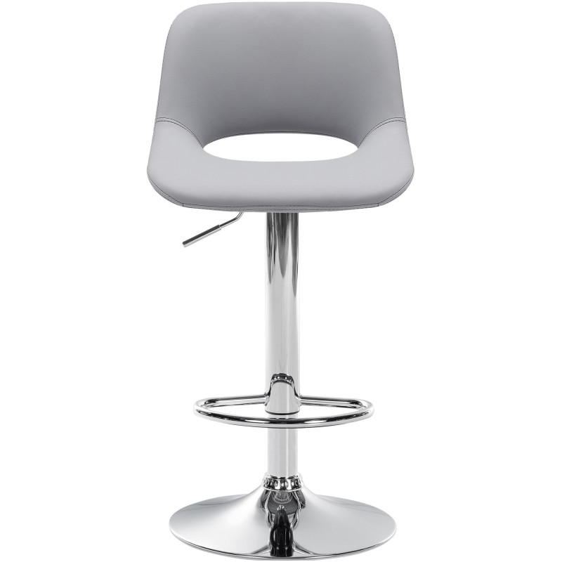 Tabouret de bar moderne en Polyuréthane Gris Métal Argenté Zyrion - 2