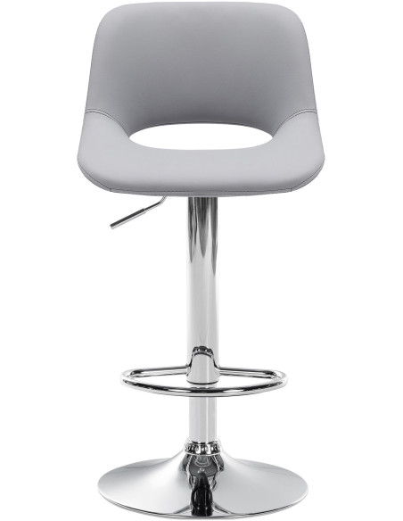 Tabouret de bar moderne en Polyuréthane Gris Métal Argenté Zyrion - 2