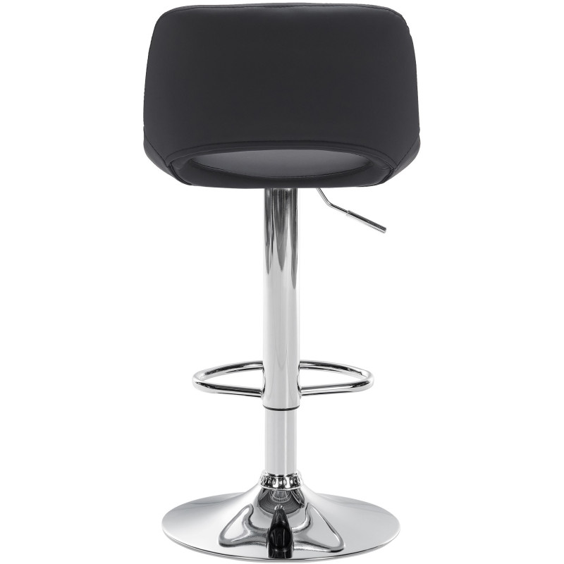 Tabouret de bar moderne en Polyuréthane Noir Métal Argenté Zyrion - 4