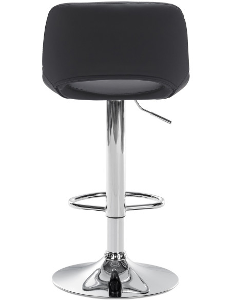 Tabouret de bar moderne en Polyuréthane Noir Métal Argenté Zyrion - 4