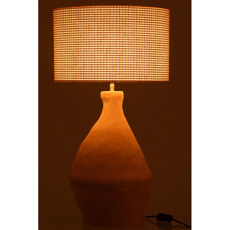 Lampe à poser en Papier mâché Jaune Polyester Jaune Motif cannage Indus - 3