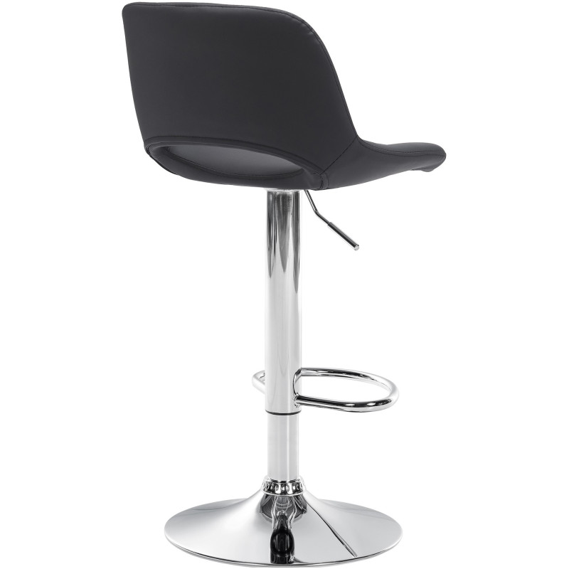 Tabouret de bar moderne en Polyuréthane Noir Métal Argenté Zyrion - 5