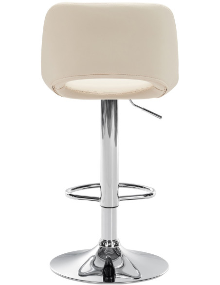 Tabouret de bar moderne en Polyuréthane Blanc crème Métal Argenté Zyrion - 5