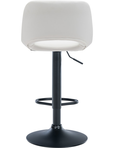 Tabouret de bar moderne en Polyuréthane Blanc Métal Noir Zyrion - 5