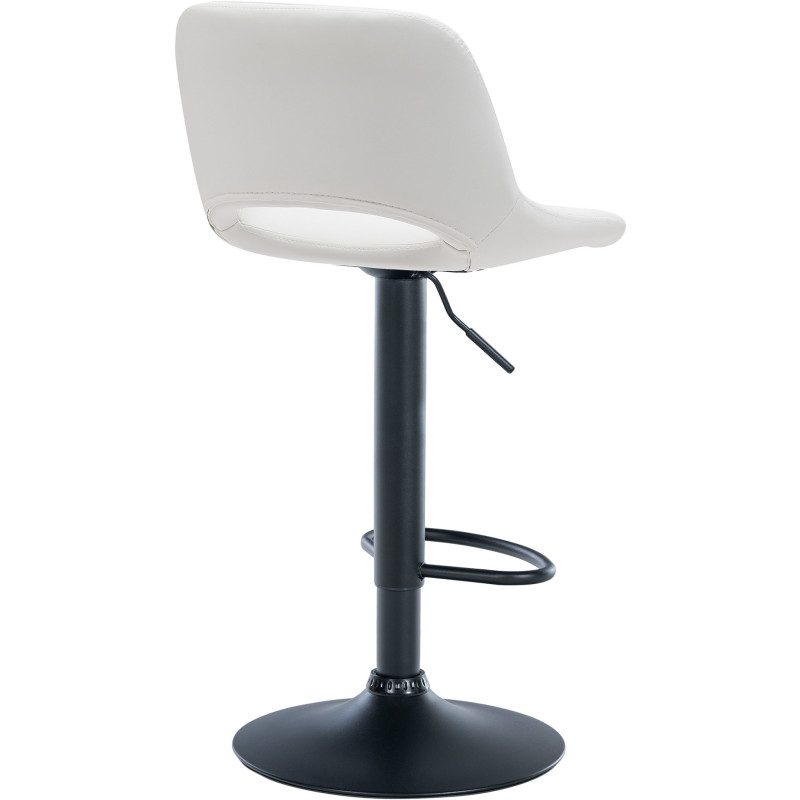 Tabouret de bar moderne en Polyuréthane Blanc Métal Noir Zyrion - 4