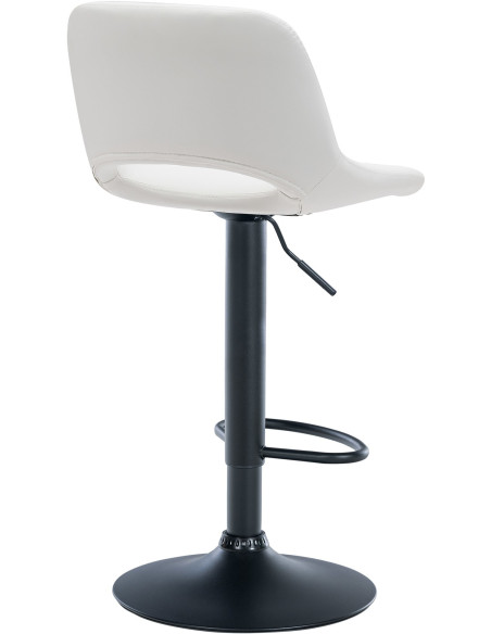 Tabouret de bar moderne en Polyuréthane Blanc Métal Noir Zyrion - 4