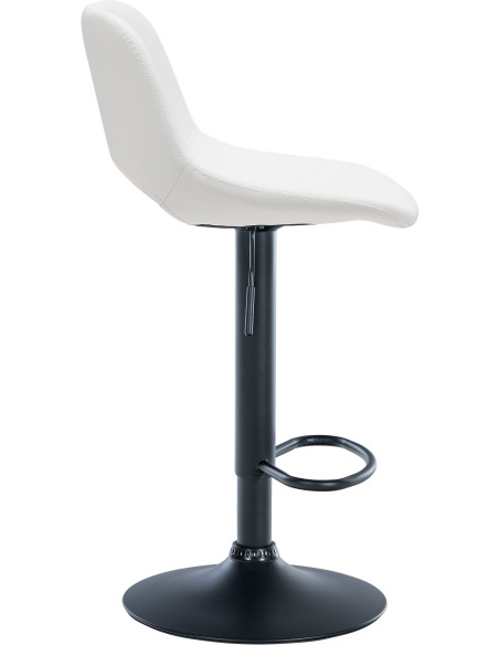 Tabouret de bar moderne en Polyuréthane Blanc Métal Noir Zyrion - 3