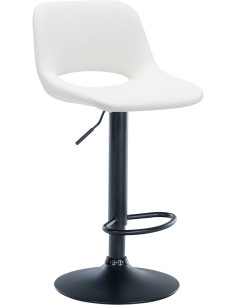 Tabouret de bar moderne en Polyuréthane Blanc Métal Noir Zyrion - 1