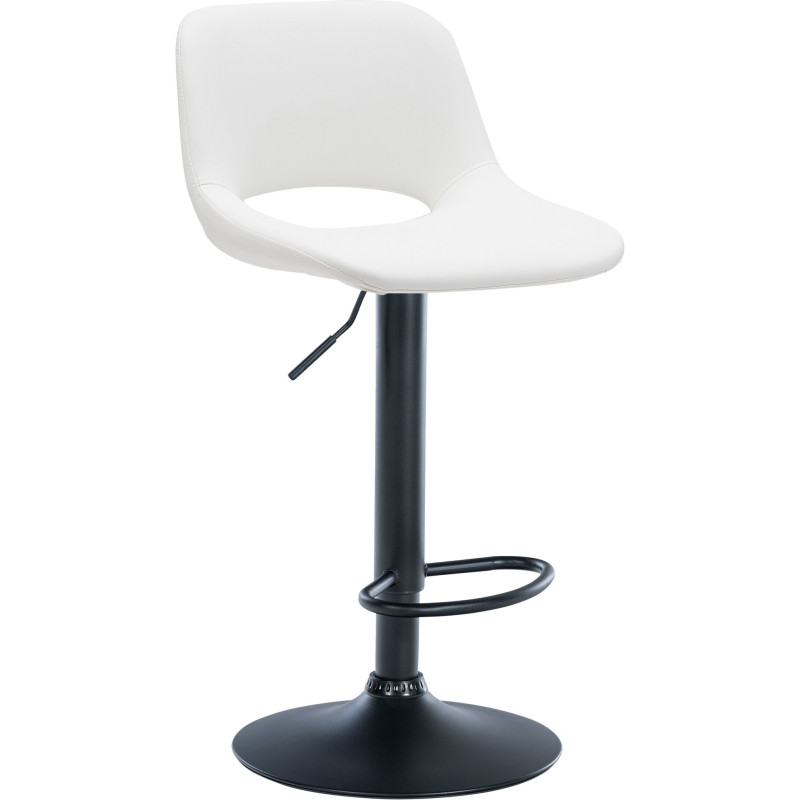 Tabouret de bar moderne en Polyuréthane Blanc Métal Noir Zyrion - 1