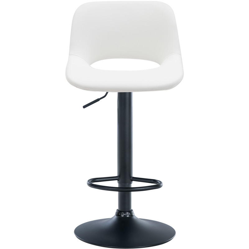 Tabouret de bar moderne en Polyuréthane Blanc Métal Noir Zyrion - 2