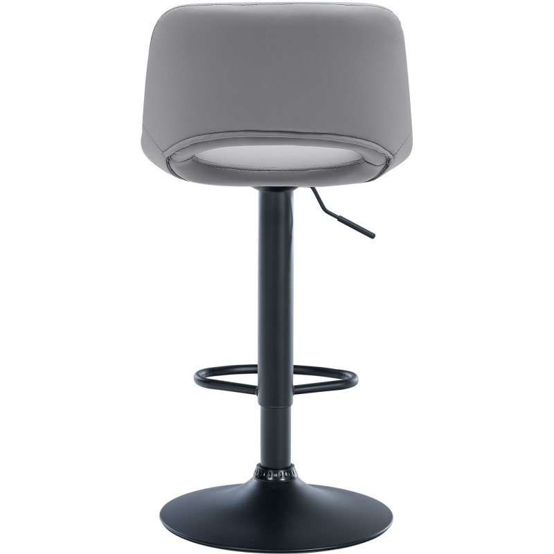 Tabouret de bar moderne en Polyuréthane Gris Métal Noir Zyrion - 5