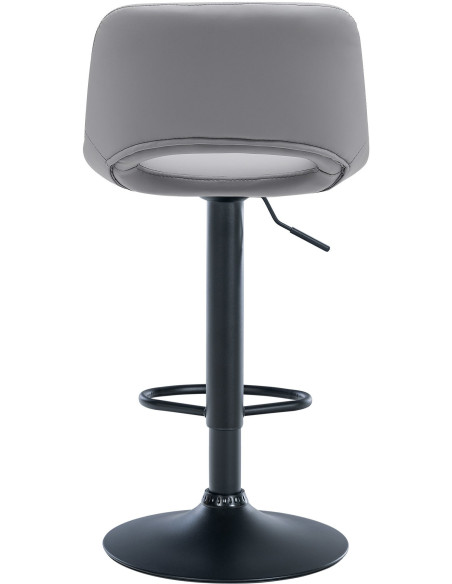 Tabouret de bar moderne en Polyuréthane Gris Métal Noir Zyrion - 5