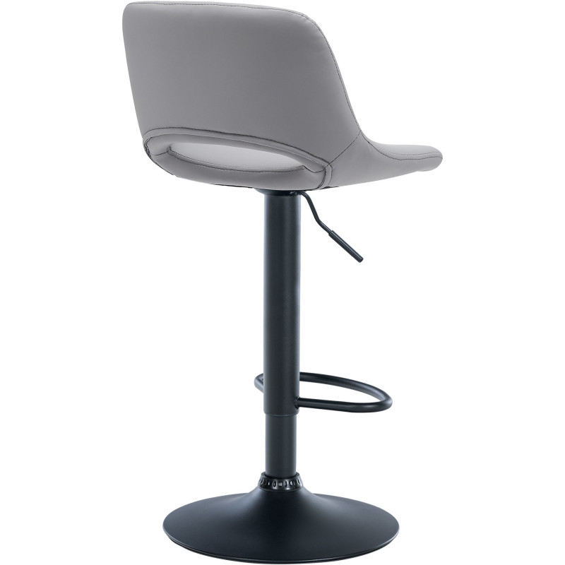 Tabouret de bar moderne en Polyuréthane Gris Métal Noir Zyrion - 4