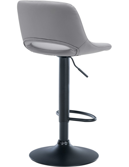Tabouret de bar moderne en Polyuréthane Gris Métal Noir Zyrion - 4