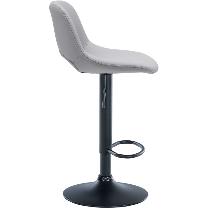 Tabouret de bar moderne en Polyuréthane Gris Métal Noir Zyrion - 3